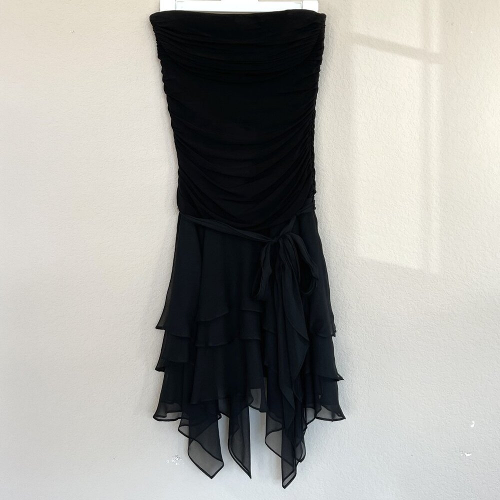 BCBG MaxAzria Black Strapless Cocktail Dress